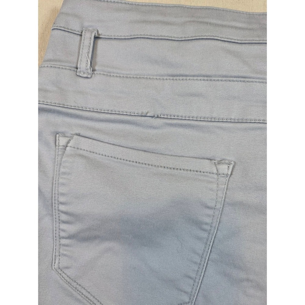 Refuge Women 14 Light Blue Skinny High Rise 3-Button Stretch Pants Cotton Blend - Picture 10 of 10